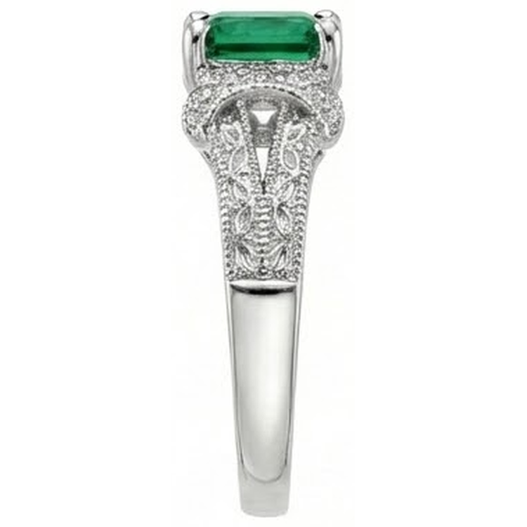 Bague diamant émeraude Vert taille princesse 6 carats en or blanc Joaillerie fine