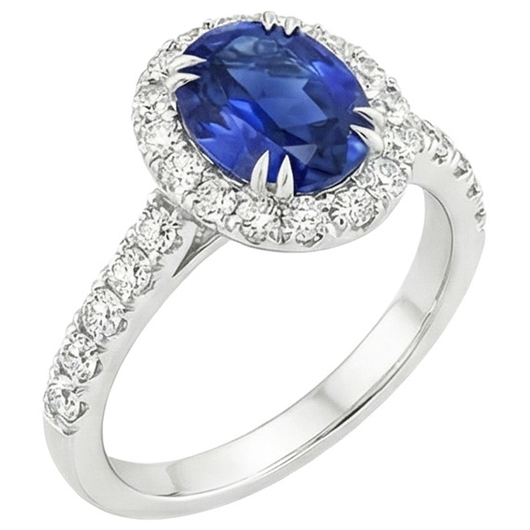 naturel oval diamant 6.50carats bague vue de dessus