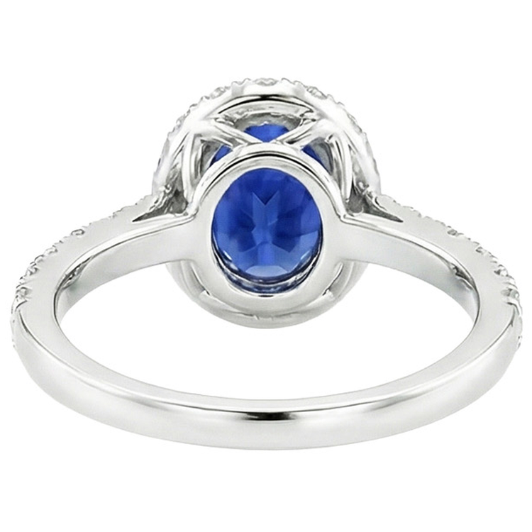 naturel oval diamant 6.50carats bague sur blanc