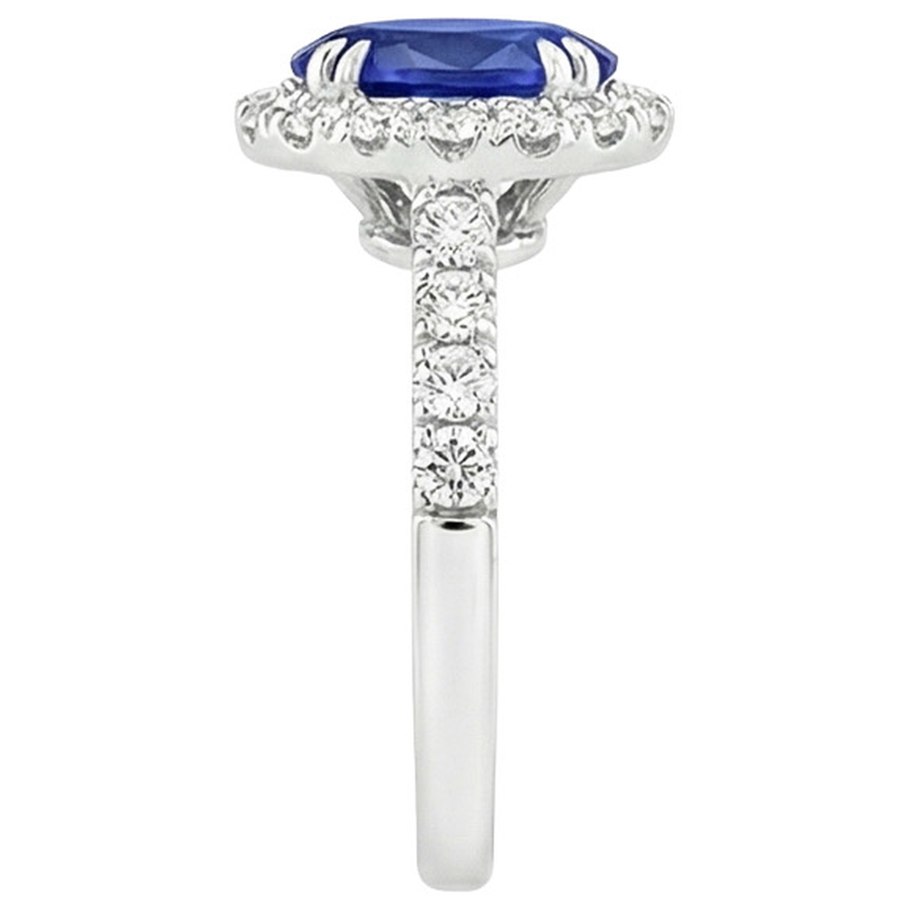 naturel oval diamant 6.50carats bague vue de profil
