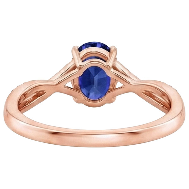 naturel oval saphir 3.75carats bague sur blanc