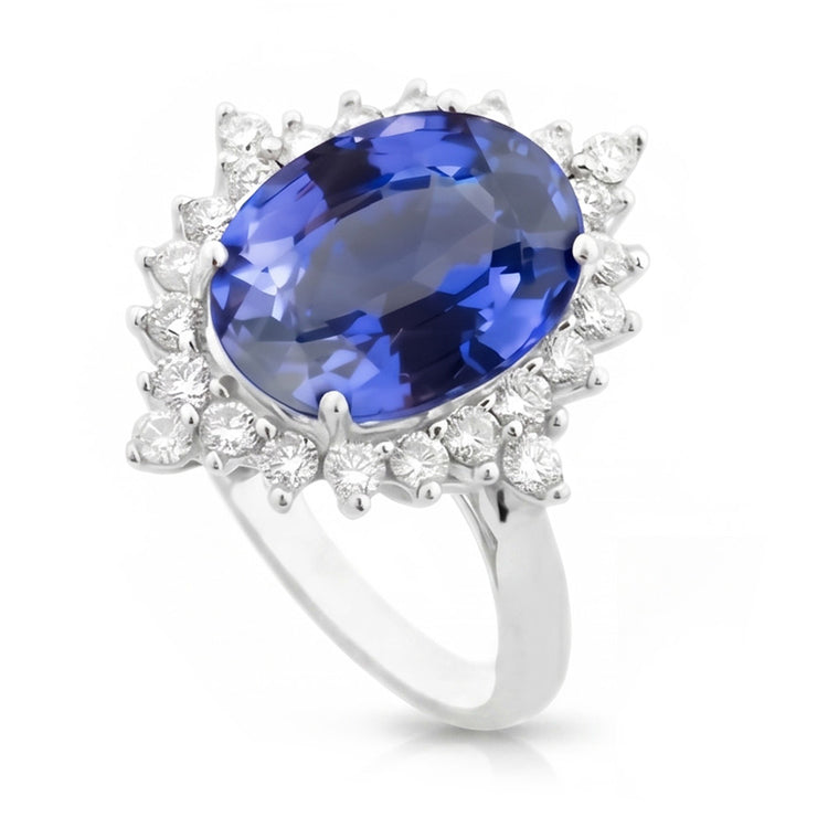 Bague diamant ovale saphir du Sri Lanka. bijoux en pierres précieuses de 8.51 carats
