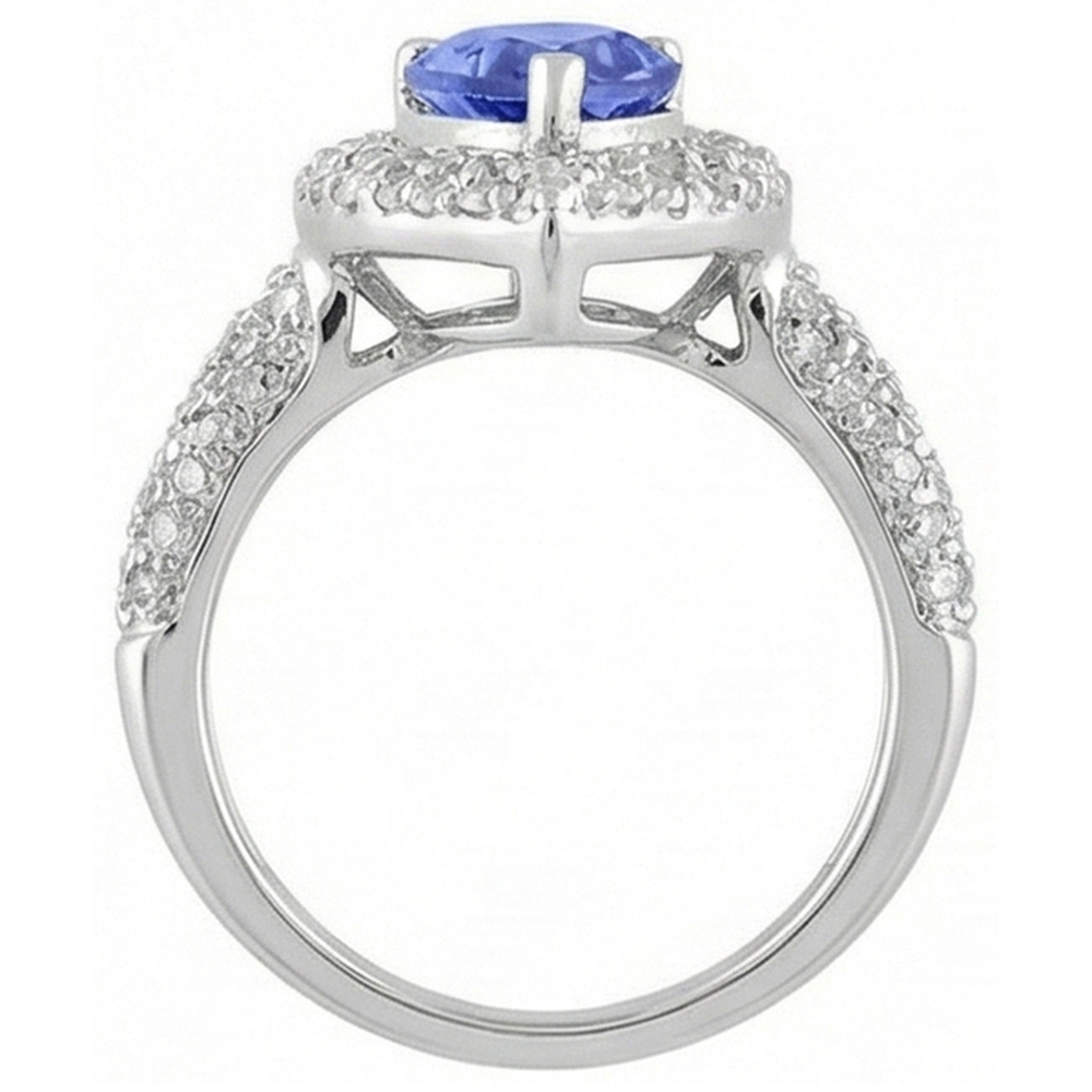 naturel round diamant 4.40carats bague sur blanc
