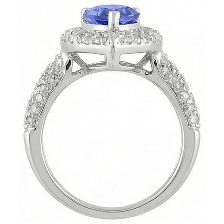 naturel round diamant 4.40carats bague sur blanc