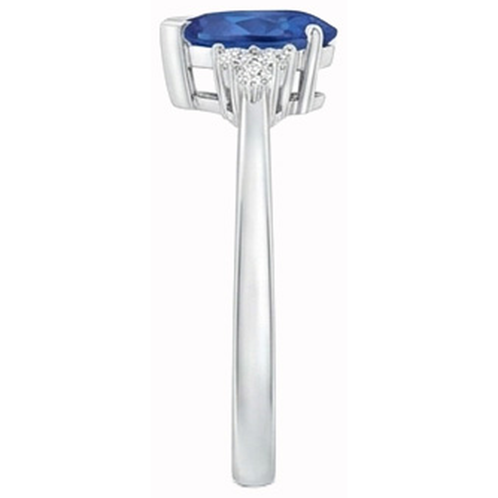 naturel pear saphir 1.85carats bague vue de profil