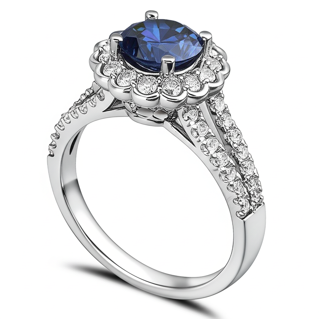 naturel round diamant 2.25carats bague détail rapproché