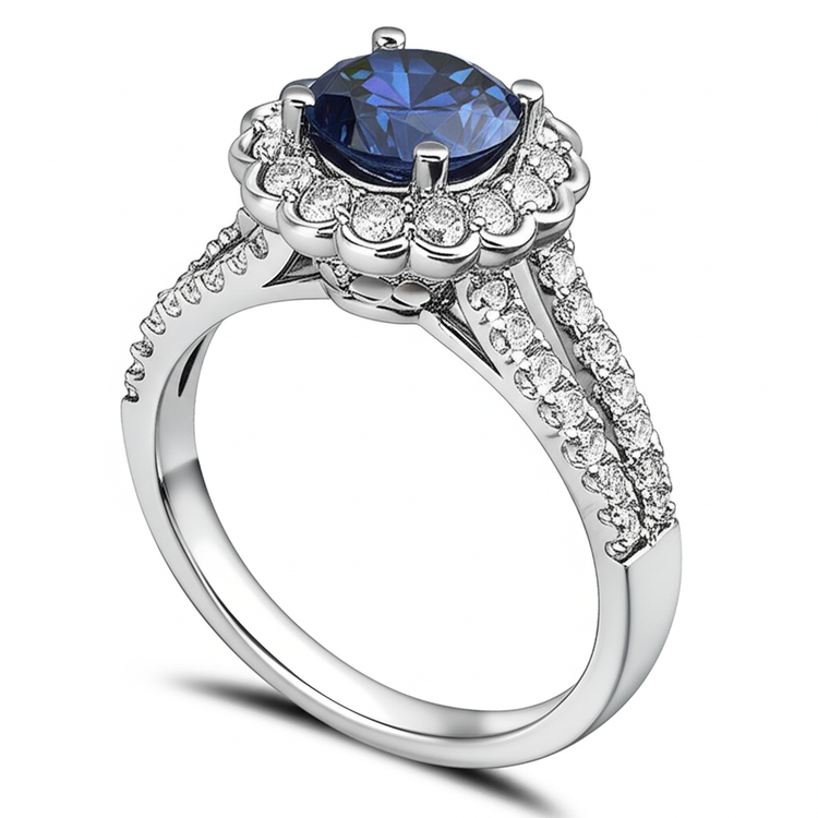naturel round diamant 2.25carats bague détail rapproché