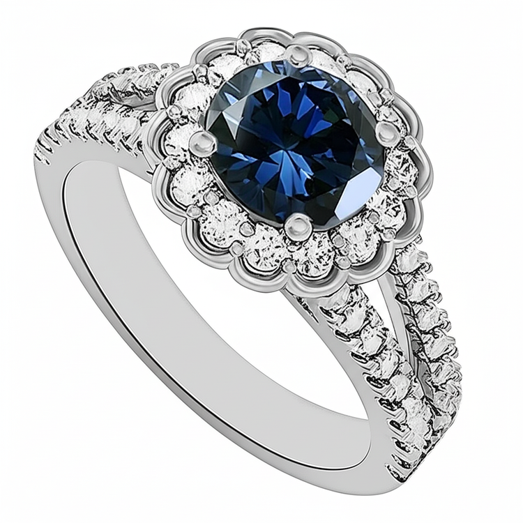 naturel round diamant 2.25carats bague vue de dessus