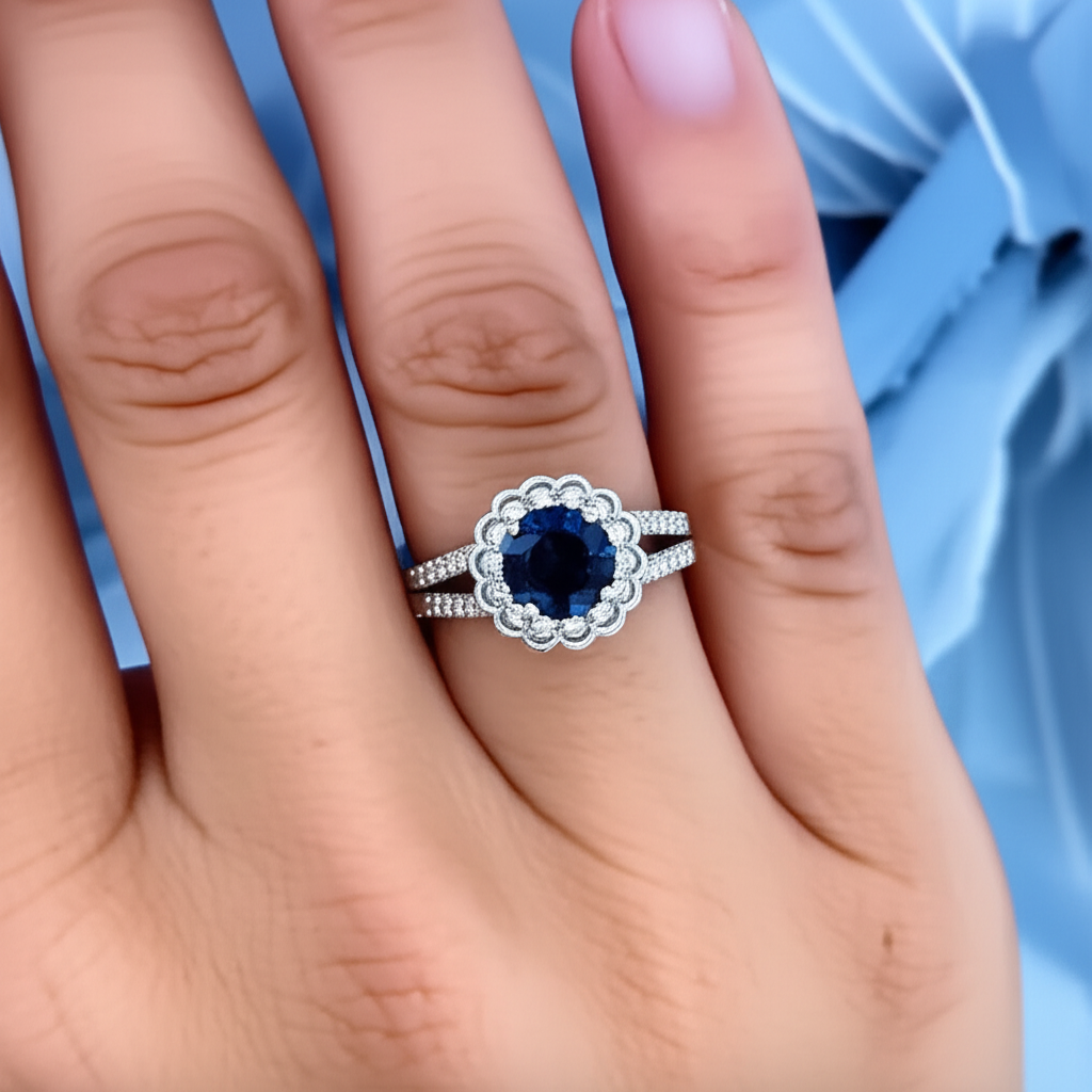 naturel round diamant 2.25carats bague vue de profil