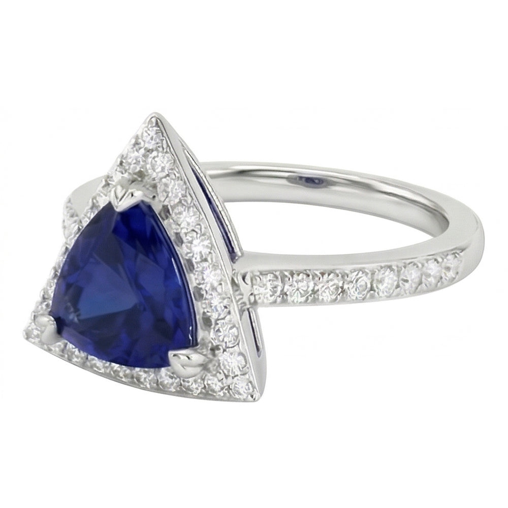 naturel round saphir 1.50carats bague vue de dessus