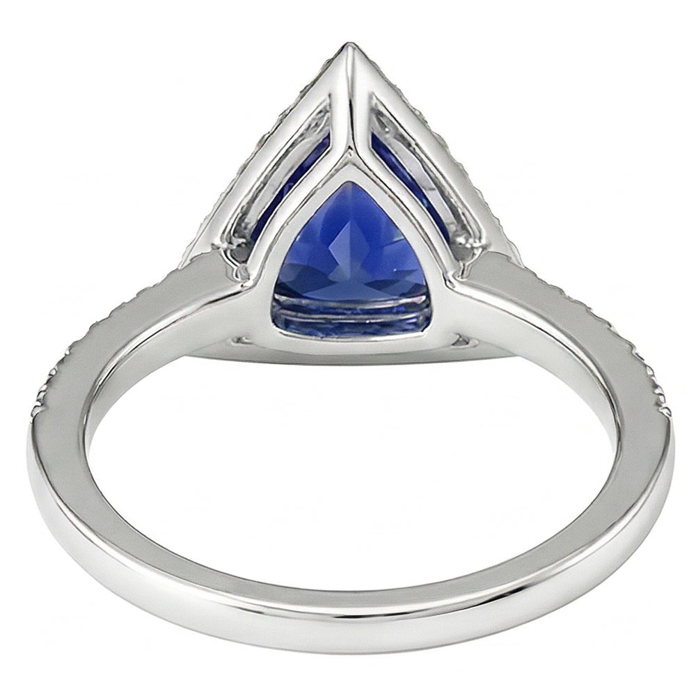 naturel round saphir 1.50carats bague vue de profil