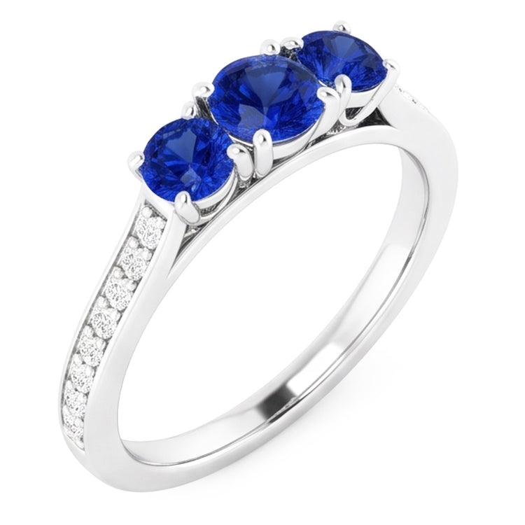 Bague diamant saphir 1.10 carats serti griffes bijoux femme