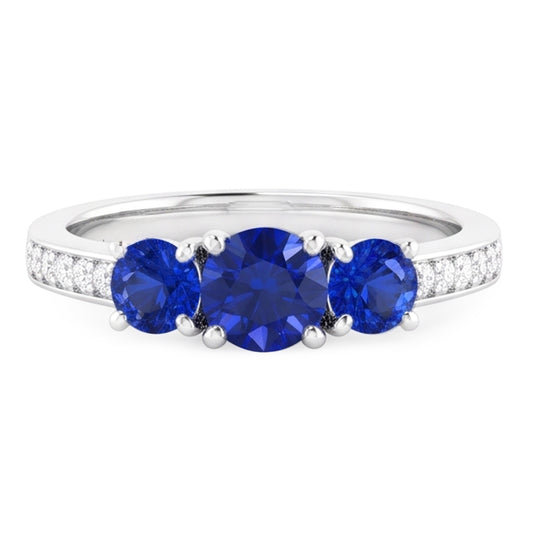 Bague diamant saphir 1.10 carats serti griffes bijoux femme
