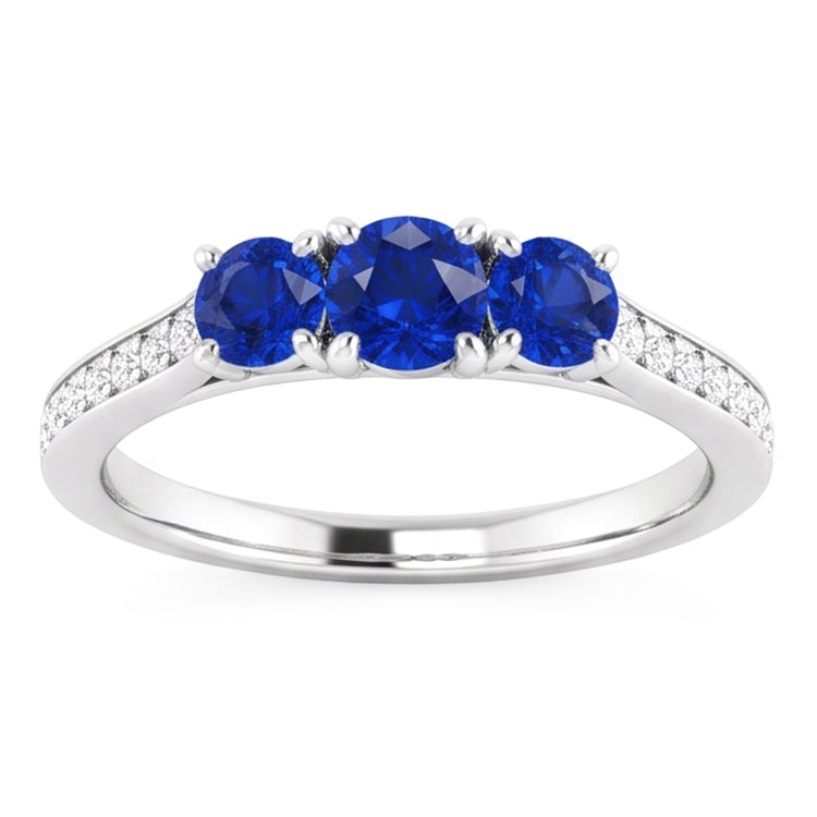 Bague diamant saphir 1.10 carats serti griffes bijoux femme