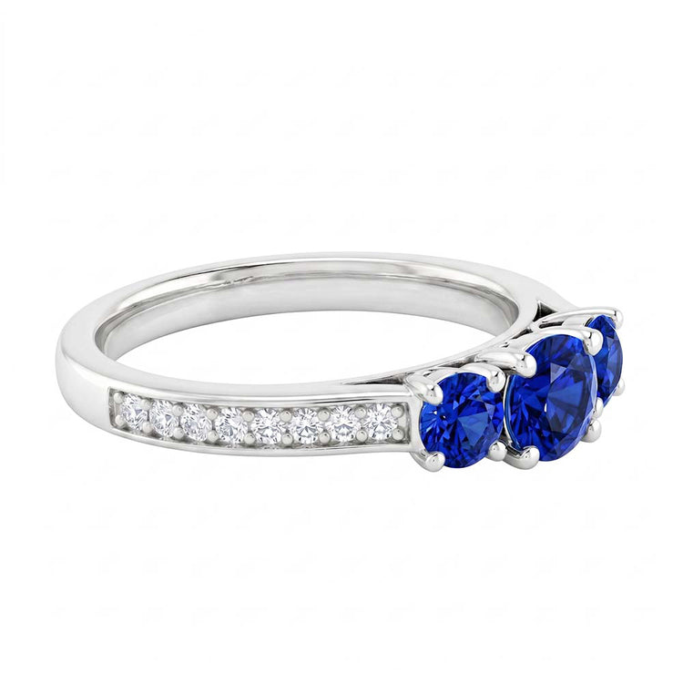 Bague diamant saphir 1.10 carats serti griffes bijoux femme