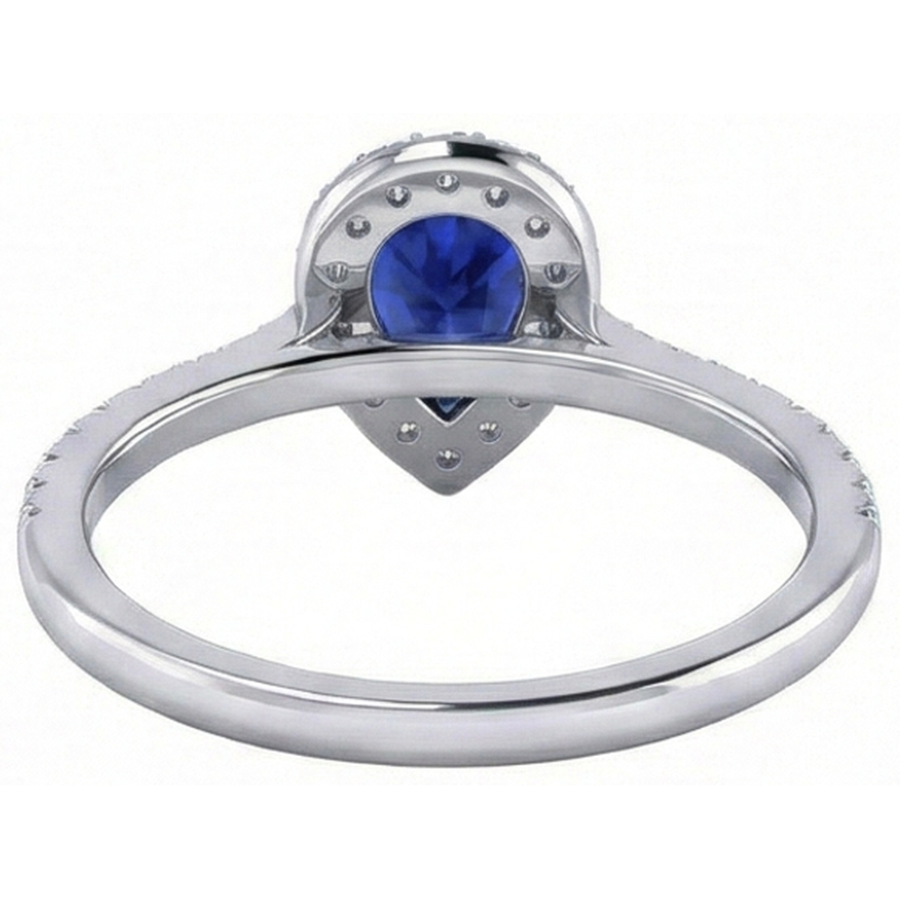 naturel pear diamant 1.60carats bague vue de profil
