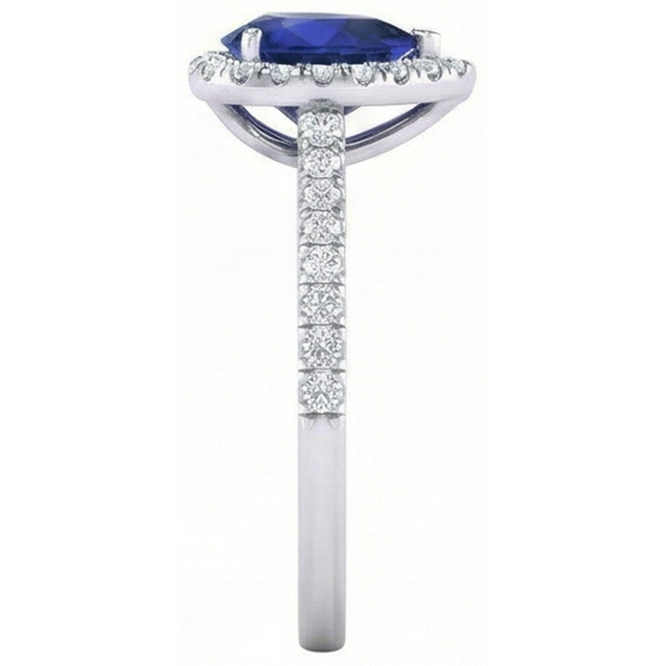 naturel pear diamant 1.60carats bague vue de dessus