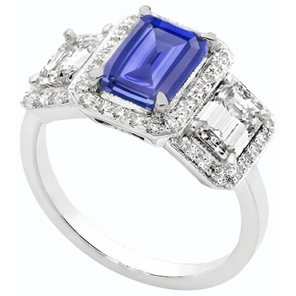 naturel round diamant 3carats bague vue de profil