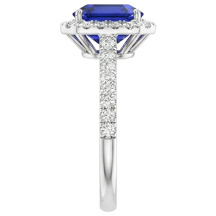 naturel asscher diamant 10.25carats bague vue de profil