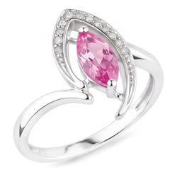Bague diamant saphir rose taille marquise 1.75 carats bijoux en pierres précieuses