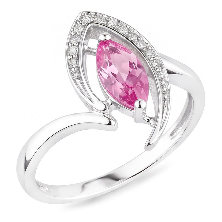 Bague diamant saphir rose taille marquise 1.75 carats bijoux en pierres précieuses