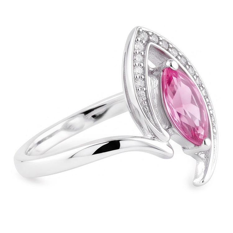 Bague diamant saphir rose taille marquise 1.75 carats bijoux en pierres précieuses