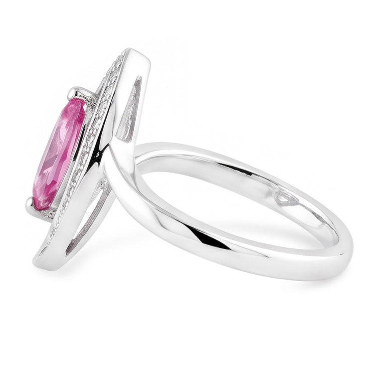 Bague diamant saphir rose taille marquise 1.75 carats bijoux en pierres précieuses