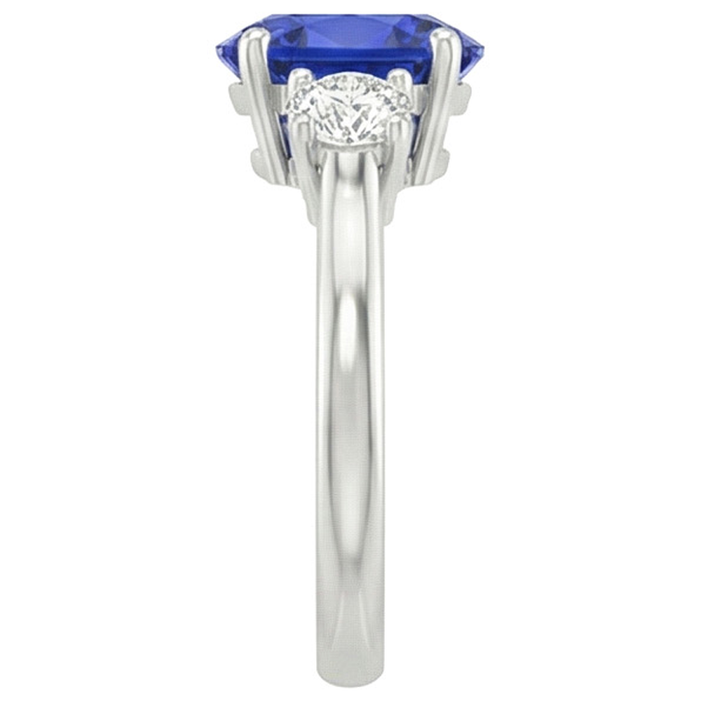 naturel oval saphir 4.75carats bague vue de dessus