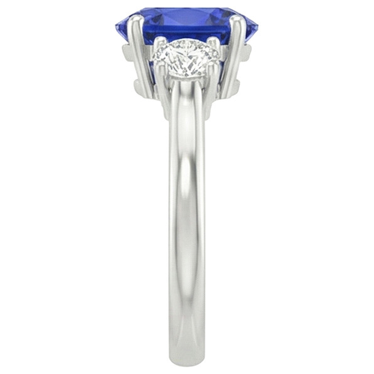 naturel oval saphir 4.75carats bague vue de dessus