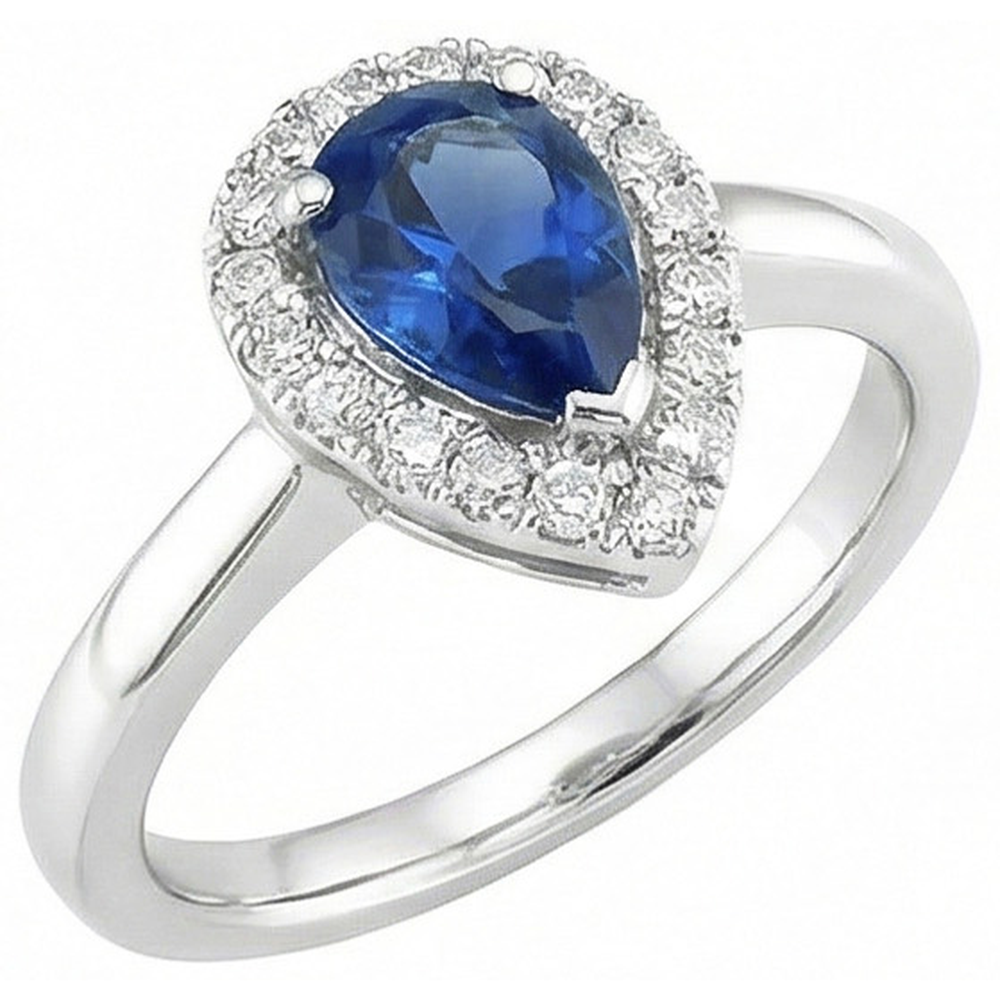 naturel pear diamant 3.30carats bague angle de côté
