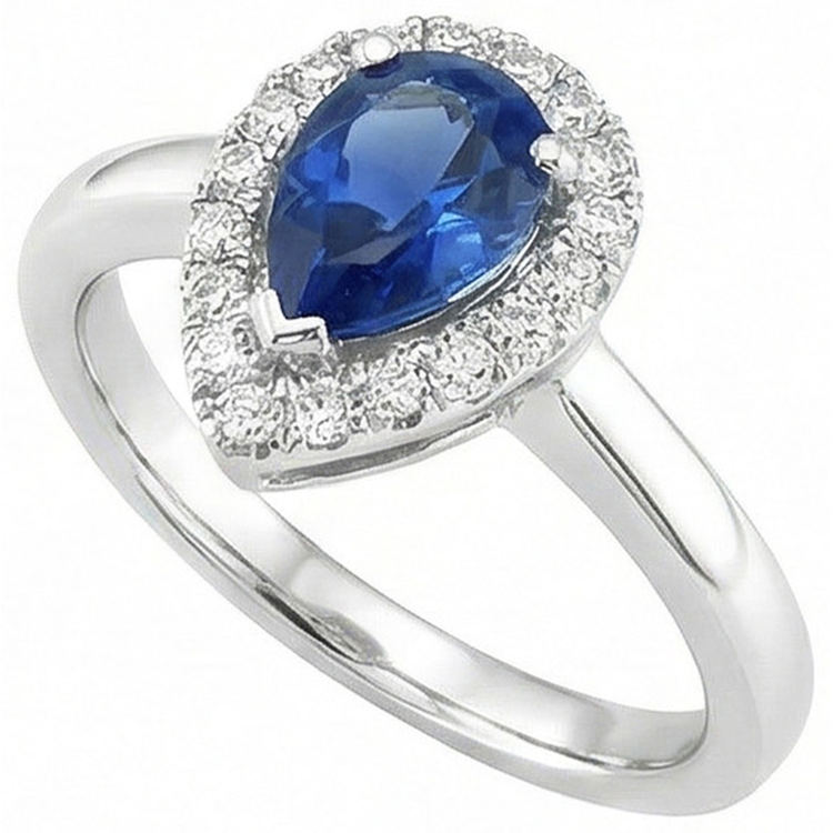 naturel pear diamant 3.30carats bague vue de dessus
