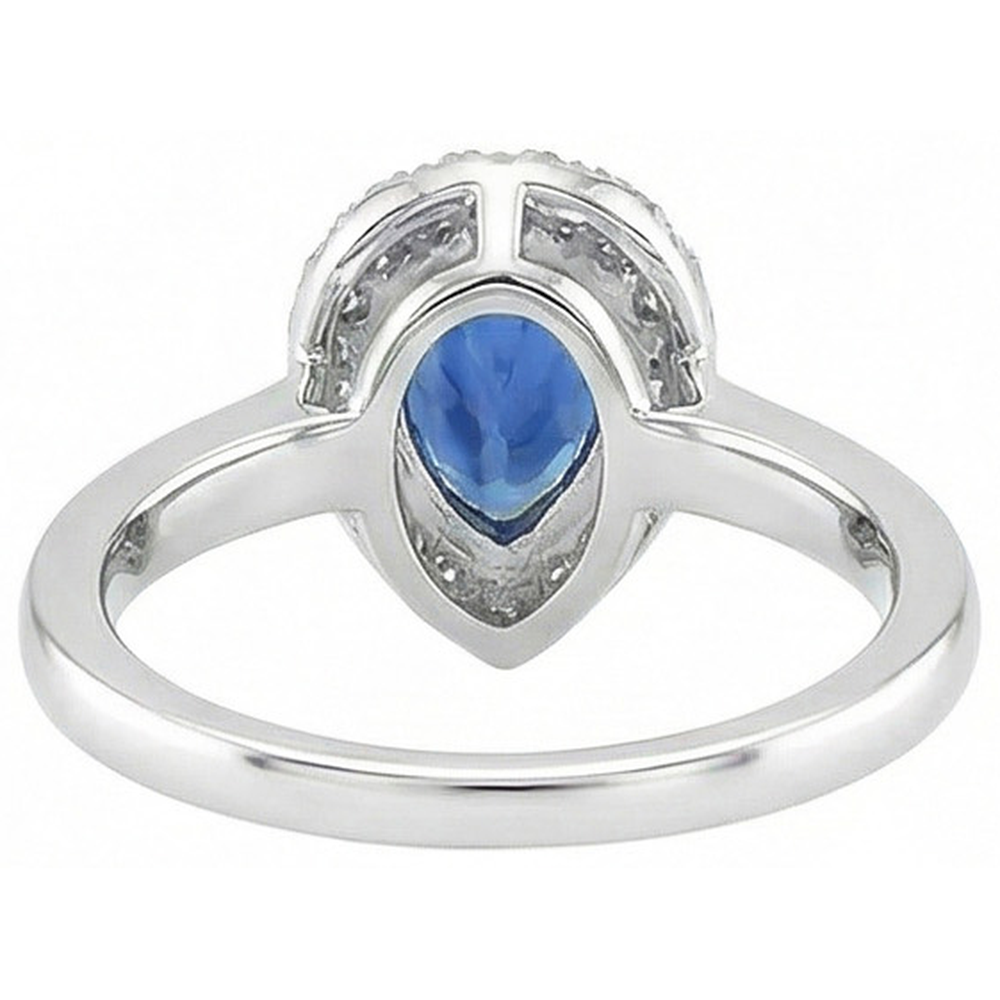 naturel pear diamant 3.30carats bague sur blanc