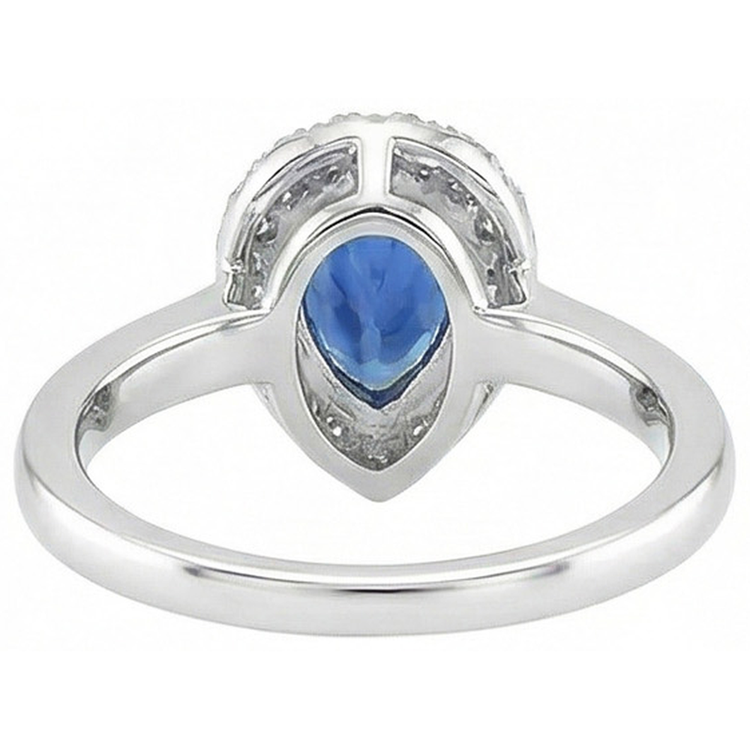 naturel pear diamant 3.30carats bague sur blanc