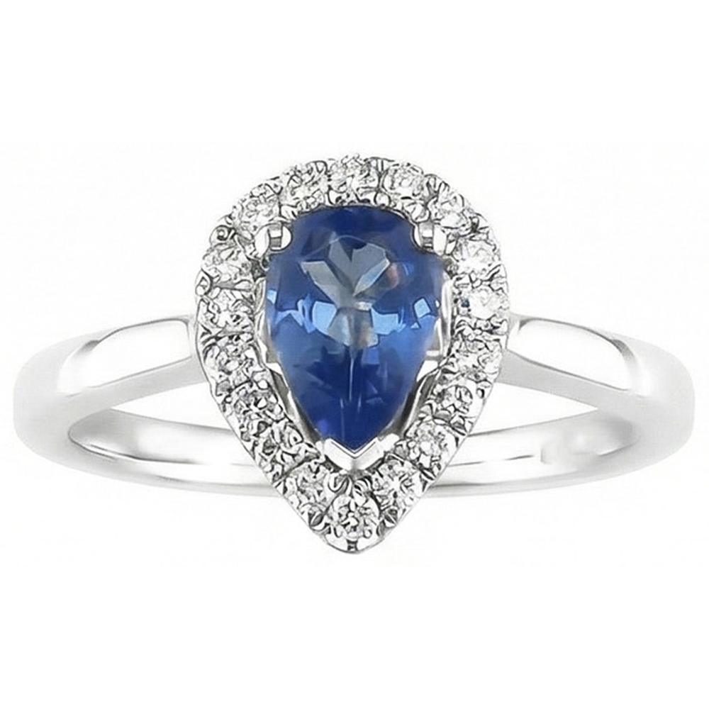 naturel pear diamant 3.30carats bague détail rapproché