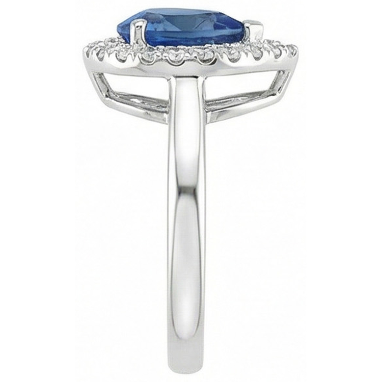naturel pear diamant 3.30carats bague vue de profil