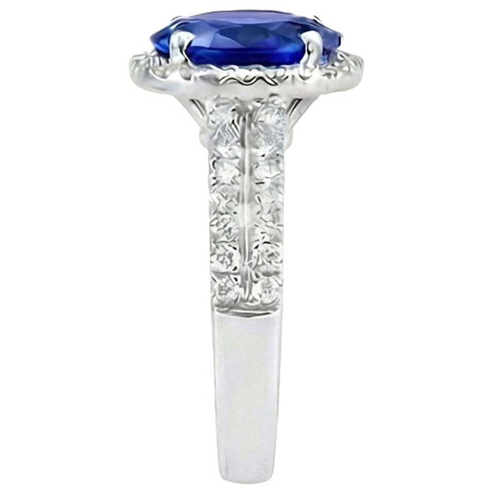 naturel round diamant 4.81carats bague vue de profil