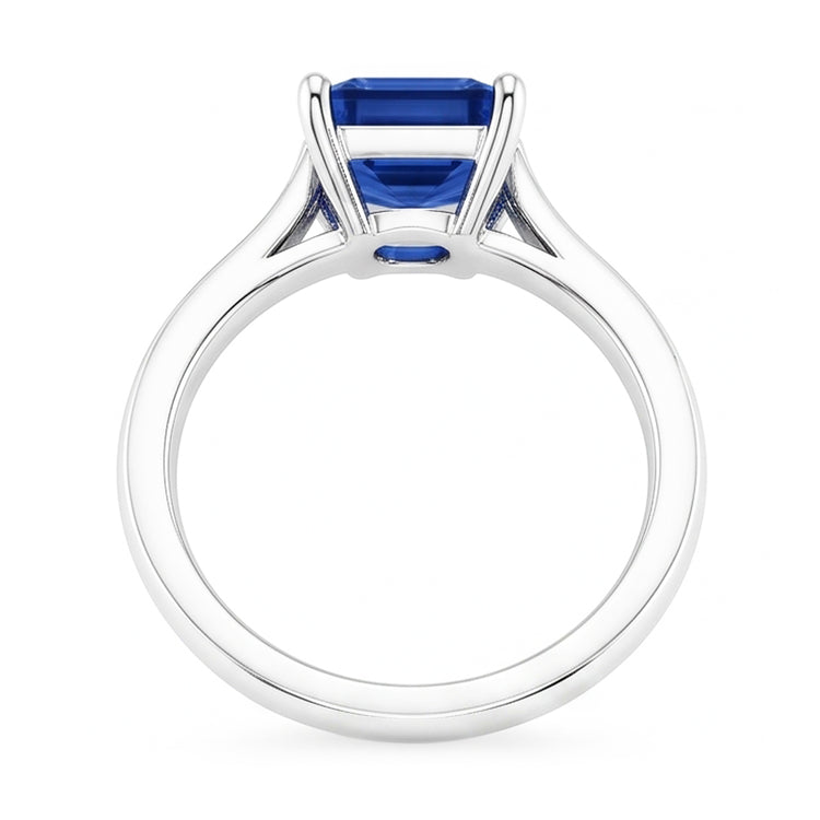 Bague émeraude Solitaire 2 Carats Or Blanc Saphir Ceylan