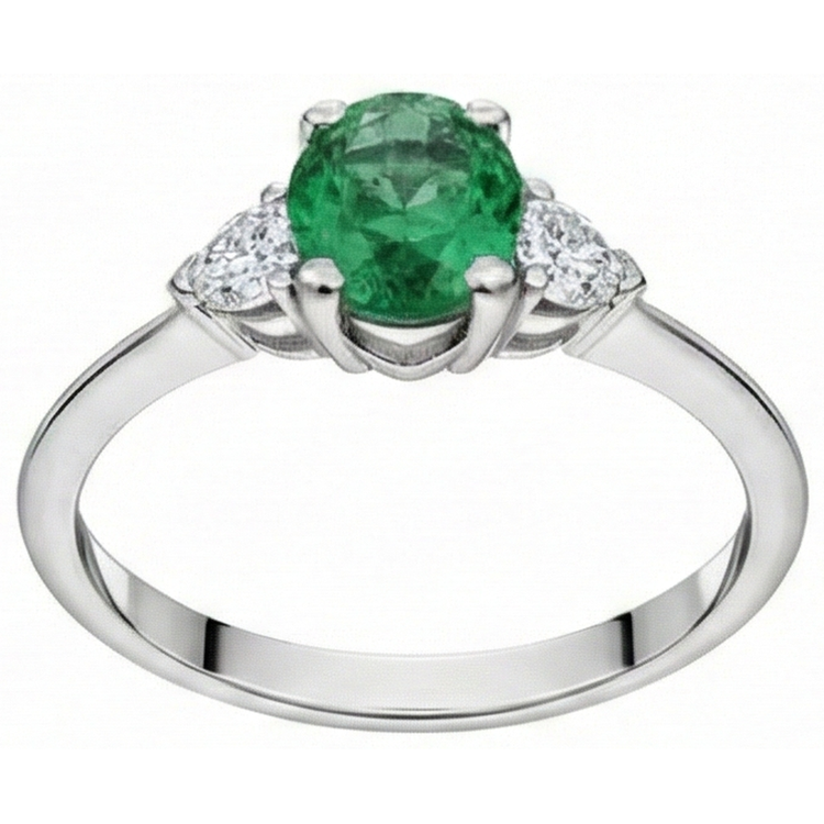 naturel oval diamant 6carats bague angle de côté