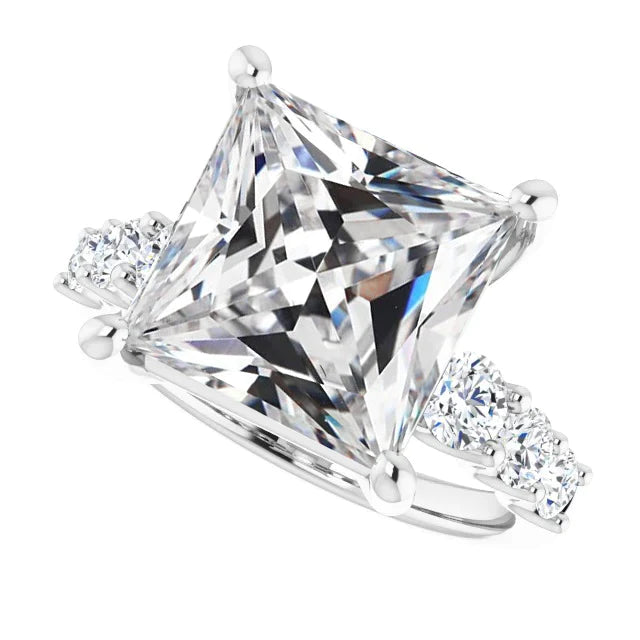 Bague en Réel diamant Coupe Ronde et carrée Vieux mineur sertie de griffes 8.50 carats