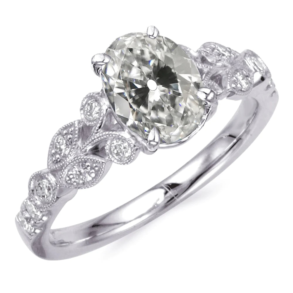 Bague en Réel diamant de style ancien rond et ovale de style ancien bijoux 7 carats