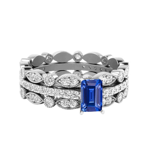 Bague en Saphir Au Look Vintage