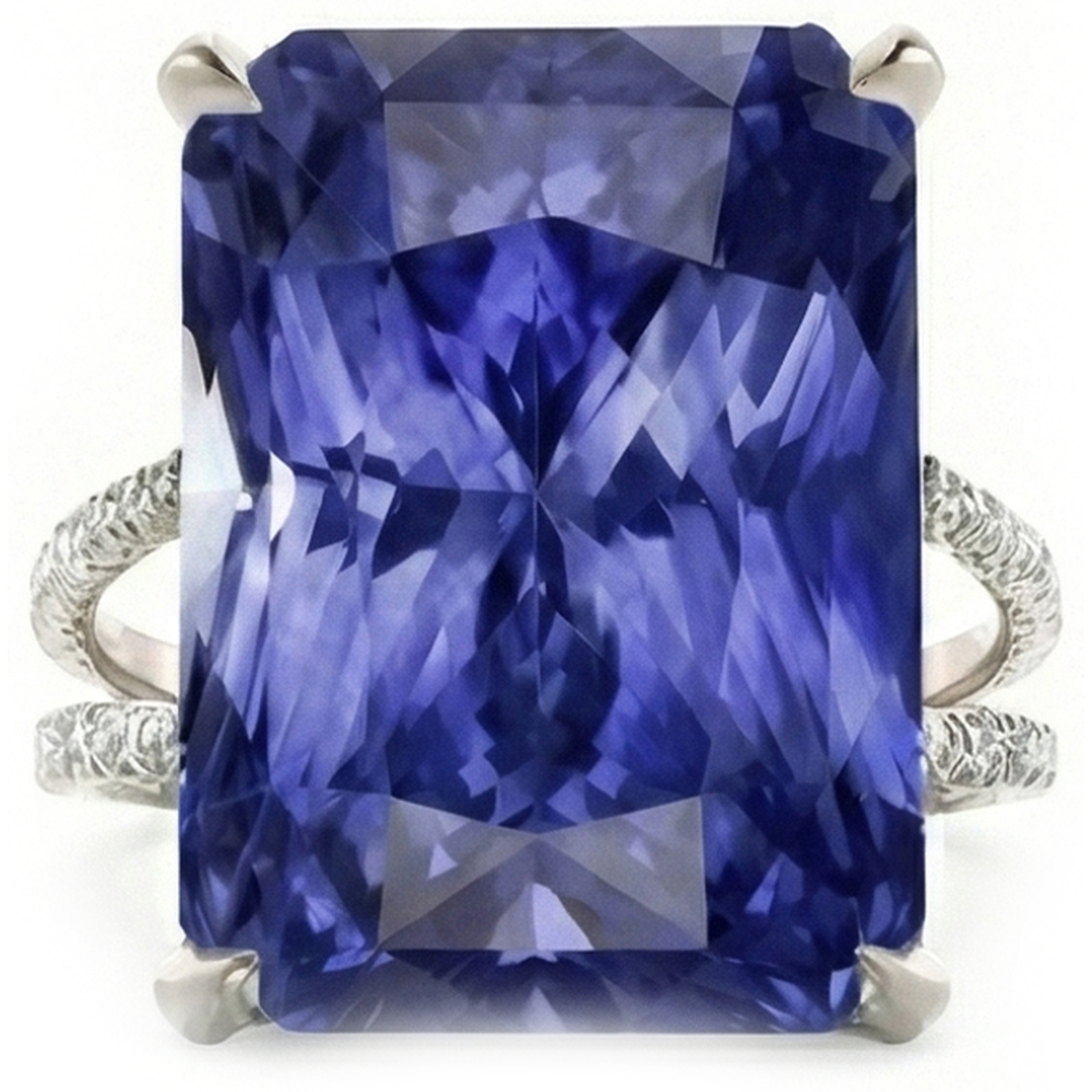 naturel round saphir 7.50carats bague détail rapproché