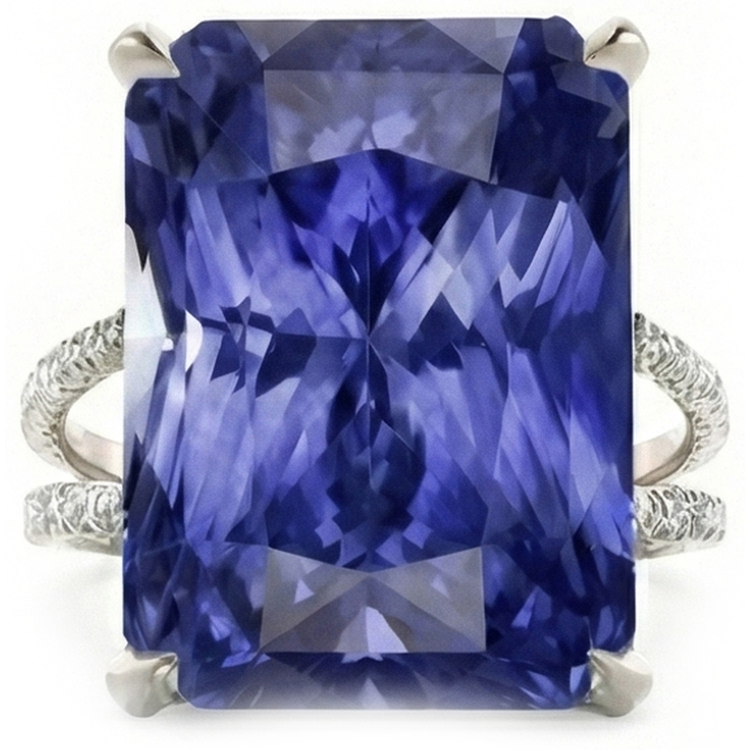 naturel round saphir 7.50carats bague détail rapproché