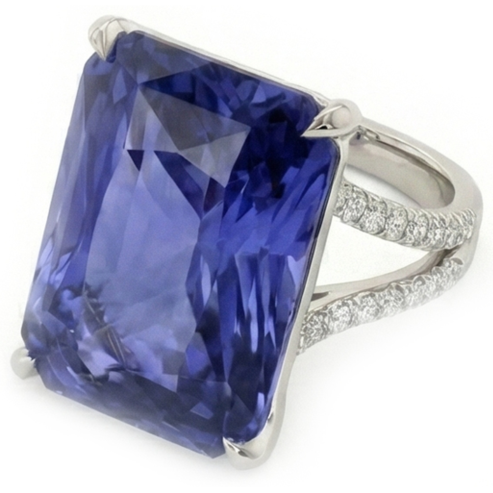 naturel round saphir 7.50carats bague vue de dessus