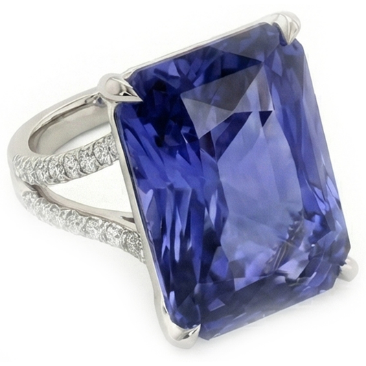 naturel round saphir 7.50carats bague angle de côté