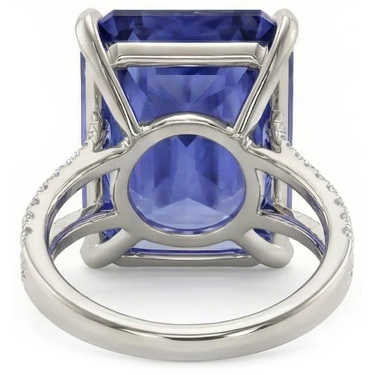 naturel round saphir 7.50carats bague sur blanc