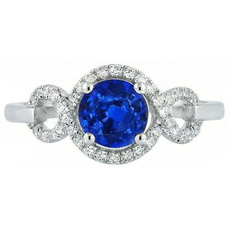 naturel round diamant 1.35carats bague angle de côté