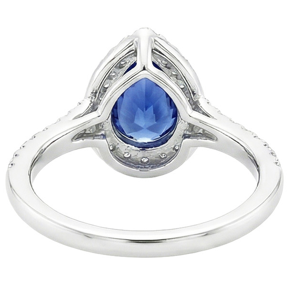 naturel pear diamant 5.25carats bague vue de dessus