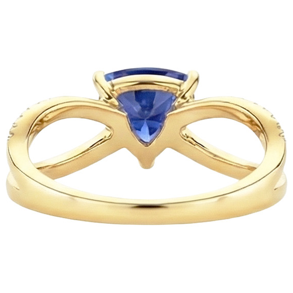 naturel trillion diamant 2.50carats bague vue de profil