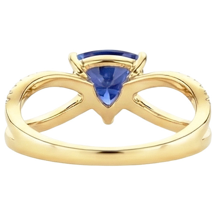 naturel trillion diamant 2.50carats bague vue de profil